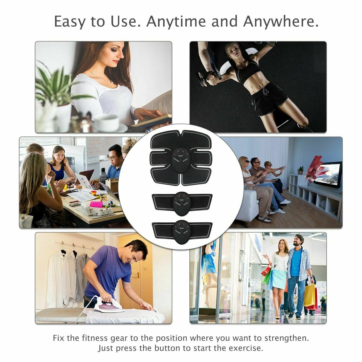 ABS Arms Leg Electric Muscle Strengthening Toner Machine Fat Burning Stimulater Belly Shaper