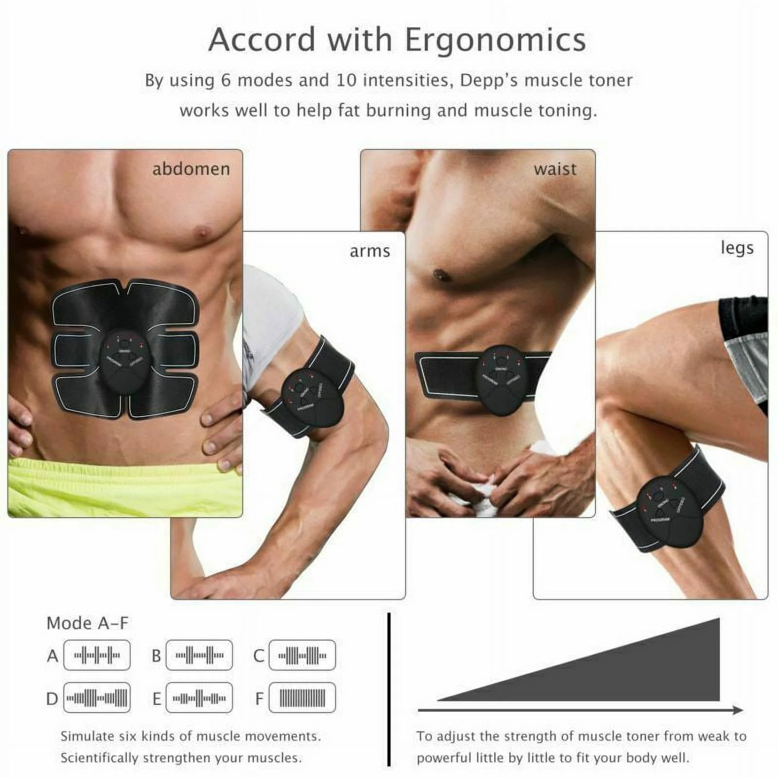 ABS Arms Leg Electric Muscle Strengthening Toner Machine Fat Burning Stimulater Belly Shaper