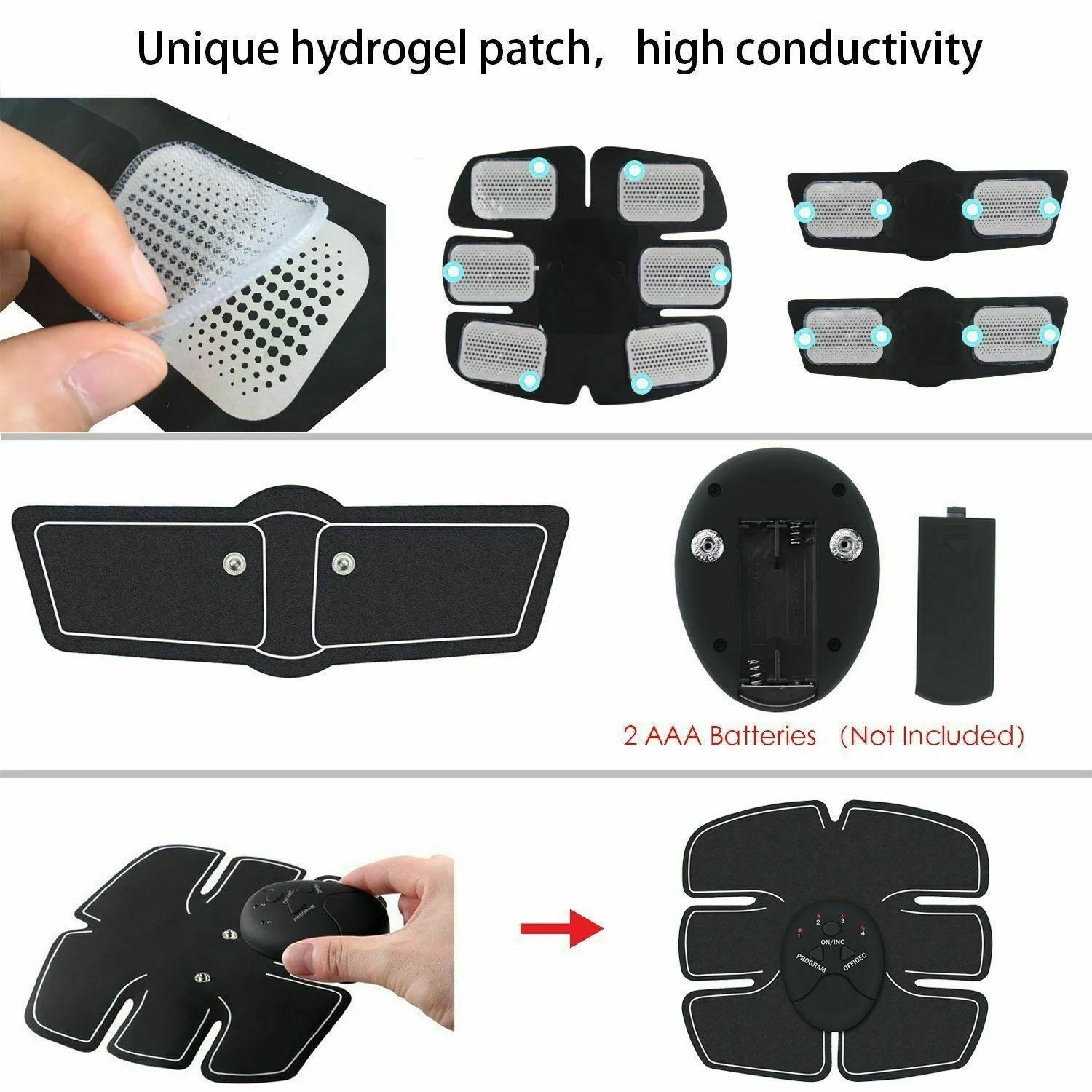 ABS Arms Leg Electric Muscle Strengthening Toner Machine Fat Burning Stimulater Belly Shaper