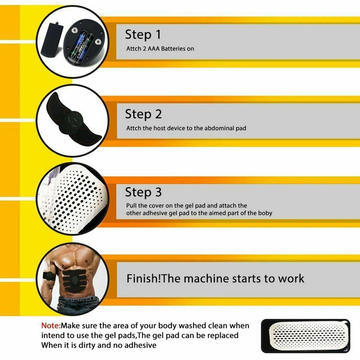 ABS Arms Leg Electric Muscle Strengthening Toner Machine Fat Burning Stimulater Belly Shaper
