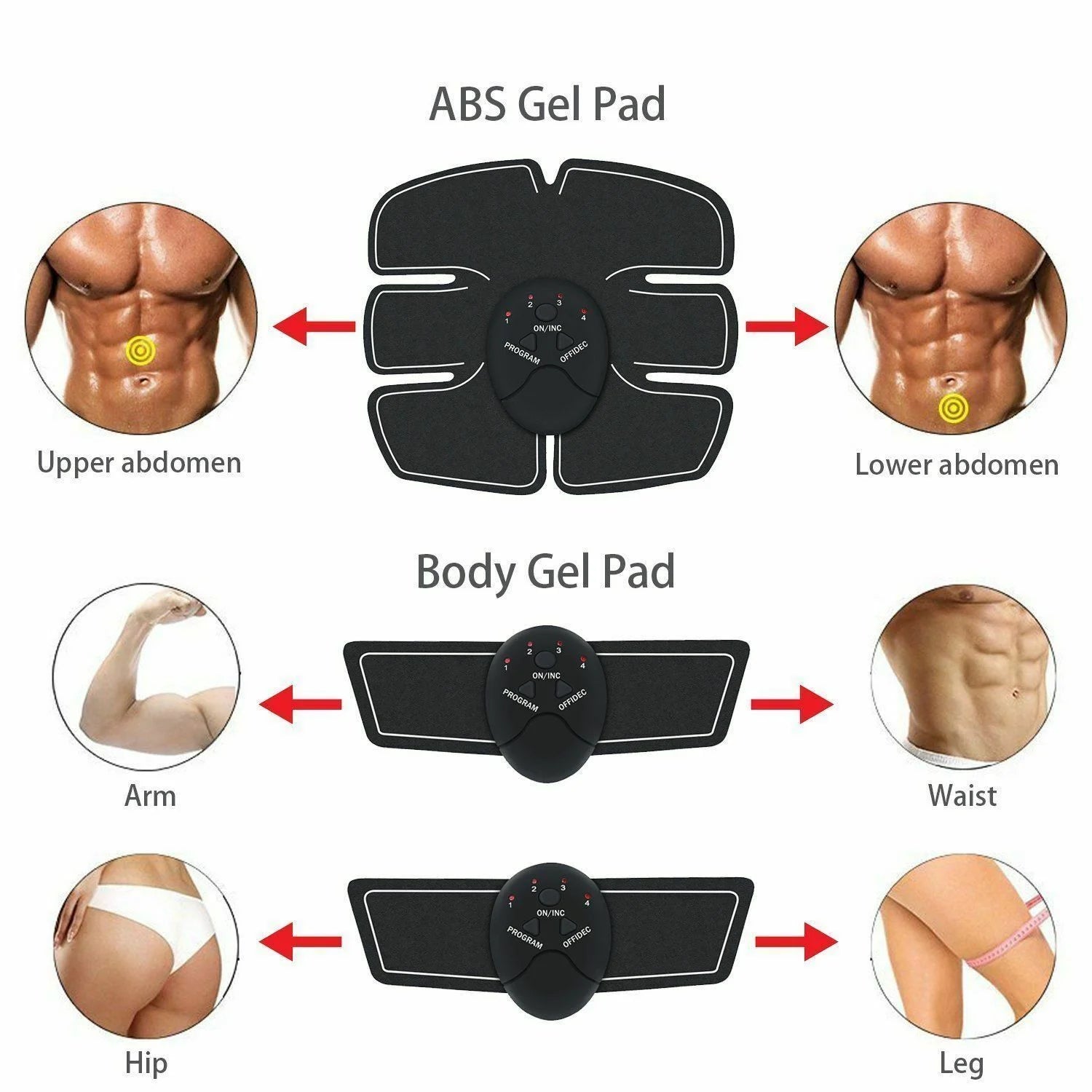 ABS Arms Leg Electric Muscle Strengthening Toner Machine Fat Burning Stimulater Belly Shaper